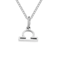 Minimalist stainless steel Libra zodiac necklace with silver pendant on white background - Libra-Steel Color