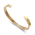 Inspirational open cuff bracelet in rose gold finish with engraved motivational text - Daughter Gold (B1004)