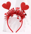 Sparkly red sequin heart headband for Valentine's Day party outfits on white base - Toothless Heart with Red Foil