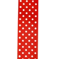 Rotes Ripsband mit weißen Punkten für Geschenkverpackungen und Bastelarbeiten - 1CM*100 Yards 3 Punkte / Rot