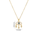 Gold Evil Eye dreamcatcher necklace with blue center stone and white accents, 16.5mm size - Evil Eye A1624