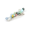 Detail of handmade hair clip with natural colorful crystal stones and wire-wrapped finish - Colorful Stone
