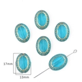 Blue baroque oval beads with gold trim for DIY jewelry making, size 17mm x 13mm - #13 Magic Mirror 25pcs/pack