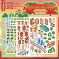 3D PET city miniature sticker set Chongqing theme with scenery card 17.7x25cm - Chongqing Mountain City