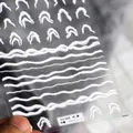 3D embossed white wave texture nail sticker TS-688 with professional relief pattern finish - TS-688 Surfing Relief