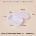 Miniature white plastic bento box container with hanging hole for dollhouse DIY crafts - White Square Bento Box