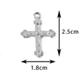 Silver vintage cross pendant with embossed textures measuring 2.5cm by 1.8cm - 2# / Steel
