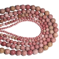 Polished natural stone round beads in pink and earthy brown for DIY jewelry making - Rhodonite / 4mm Approx 93pcs