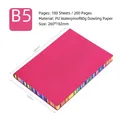 B5 Large Rose Red PU Leather Notebook with Rainbow Edges 100 Sheets 80g Paper - B5 / Rose Red