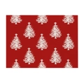 Set de table de Noël rouge avec motifs de sapins blancs et texture en tissu fin - 32*21 (Coton Lin) / Style 4 (Pins Rouges)