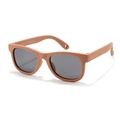 Apricot silicone sunglasses for toddlers aged 0-3 with gray UV protection lenses - Earth Brown