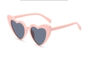 Pink heart-shaped sunglasses with glitter finish and dark lenses for UV400 protection - Pink Frame Grey Lens