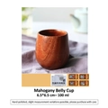 Gepolijste redwood houten theekop 100ml met natuurlijke houtnerf en ronde buik - 100ml / Kleine Buikbeker