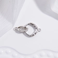 S925 Sterling Silber Hammerschlag Schlangenverschluss Verbinder für DIY Schmuckherstellung - Platinschlangenschließe / Weißgold