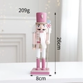 Pink wooden nutcracker soldier with lollipop scepter Christmas decor 26cm - Pink Candy Theme Soldier (Style D)