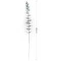 Detail showing the 48cm height of a single grey-green artificial eucalyptus branch - Long Plastic Eucalyptus