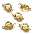 Five gold-plated stainless steel knot-shaped connectors for DIY jewelry making - Single Piece / Gold