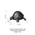 Vintage cast iron turtle trinket box in bronze finish with textured metal surface - Cast Iron Turtle Key Box Ornament-7654