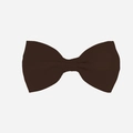 Chocolate brown grosgrain bow hair clip for babies and children in a solid color finish - Single Item / Black