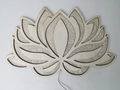 Detailed top view of lotus-shaped wooden mandala yoga night light with intricate carving - Wooden 3D Lotus