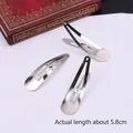 Trois barrettes clic-clac argentées de 5,8 cm en métal mat pour accessoires cheveux - Argent Goutte d'Eau 6cm