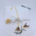 Gold-plated bee pendant with colorful zircons, size 29x20mm and 3.4g weight on white stand - #1 Bee Gold (Pendant Only)