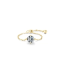 Verstellbarer Kettengliedring aus S925 Sterlingsilber mit Zirkonia in Gold-Finish - Einstellbar Offen / Gold
