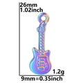 Detailed dimensions of the colorful mini guitar pendant in 26mm height and 9mm width - Pendant / Colorful