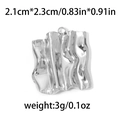 Square wavy textured pendant in 304 stainless steel silver finish with 2.1cm dimension - Silver Wave Square