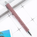 Pink rhinestone encrusted luxury ballpoint pen with silver accents for business - Pink (Silver Parts)