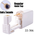 Disposable ear piercing gun with 4mm gold and tanzanite crystal 316L steel stud - 4mm Gold & Tanzanite