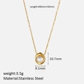Dettagli della collana in acciaio inossidabile con misure, lunghezza 450mm e peso 3,5g - Ciondolo con perla rotonda / Oro