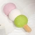 Cuscino per gatti in peluche a tre colori con morbida trama in pile rosa bianco verde - Dango Tricolore in Tinta Unita / 50cm (0,4kg)