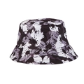 Fisherman bucket hat featuring a modern black and white floral tie-dye pattern print - B&W Floral (XW2115-1)