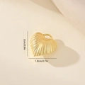 Detailed view of a gold heart pendant with wrinkled texture including size measurements - Gold Heart
