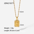 Collana in acciaio inox 18K con ciondolo angelo a rilievo e piccoli zirconi incastonati - Oro