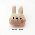 Detail of handmade crocheted rabbit charm showing 5.5cm height and 4cm width measurements - DIY Style (Back Opening) / Beige Rabbit