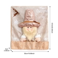 Housse de chaise de Noël doré champagne avec gnome à paillettes et broderie festive - Housse de Chaise Gnome Père Noël à Paillettes Beige