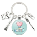 Silver dental keychain with toothbrush, tooth, and toothpaste charms and Best Friends disc - Dentist Best Friends (37)