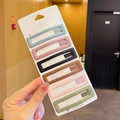 6-piece set of matte Morandi rectangular hair clips for kids on a display card - 88# Elegant Matte Set - 6Pcs