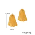 Retro bell-shaped gold titanium earrings with elegant honeycomb texture and geometric design - Vintage Bell Texture / Gold