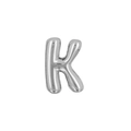 Polished silver 3D balloon style letter K charm for DIY bracelets and watch bands - Letter K / Silver