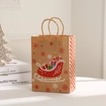 Detalle de bolsa de regalo de Navidad en papel kraft con trineo y copos de nieve - 022-3/Trineo Rojo / 21x15x8cm