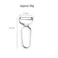 Detail view of a 12.5cm stainless steel Y-peeler showing dimensions and lightweight 50g build - Stainless Steel Silver Small Straight Edge / Small