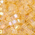 Golden 5mm square glass beads with iridescent AB finish for DIY jewelry making - 5mm 10g/Pack Approx 50pcs / Beige