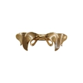 Elegant gold metal bow hair clip with textured ribbing pattern and spring closure - Gold Brushed Bow