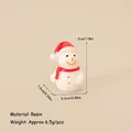 Miniature resin snowman figurine with red hat and scarf for DIY Christmas decor - No.14 - Resin Standing Snowman