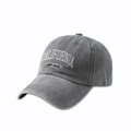 Berretto da baseball grigio scuro lavato con ricamo bianco California West Coast - Regolabile / Grigio