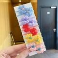 Set of 10 colorful bow-knot hair ties for girls in five vibrant pastel shades - Resin Bowknot 10-Piece Set
