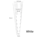 White single flower packaging bag with LOVE YOU print and white wavy edge 12.5x45cm - Mermaid Style Single-Stem Bag (White)
